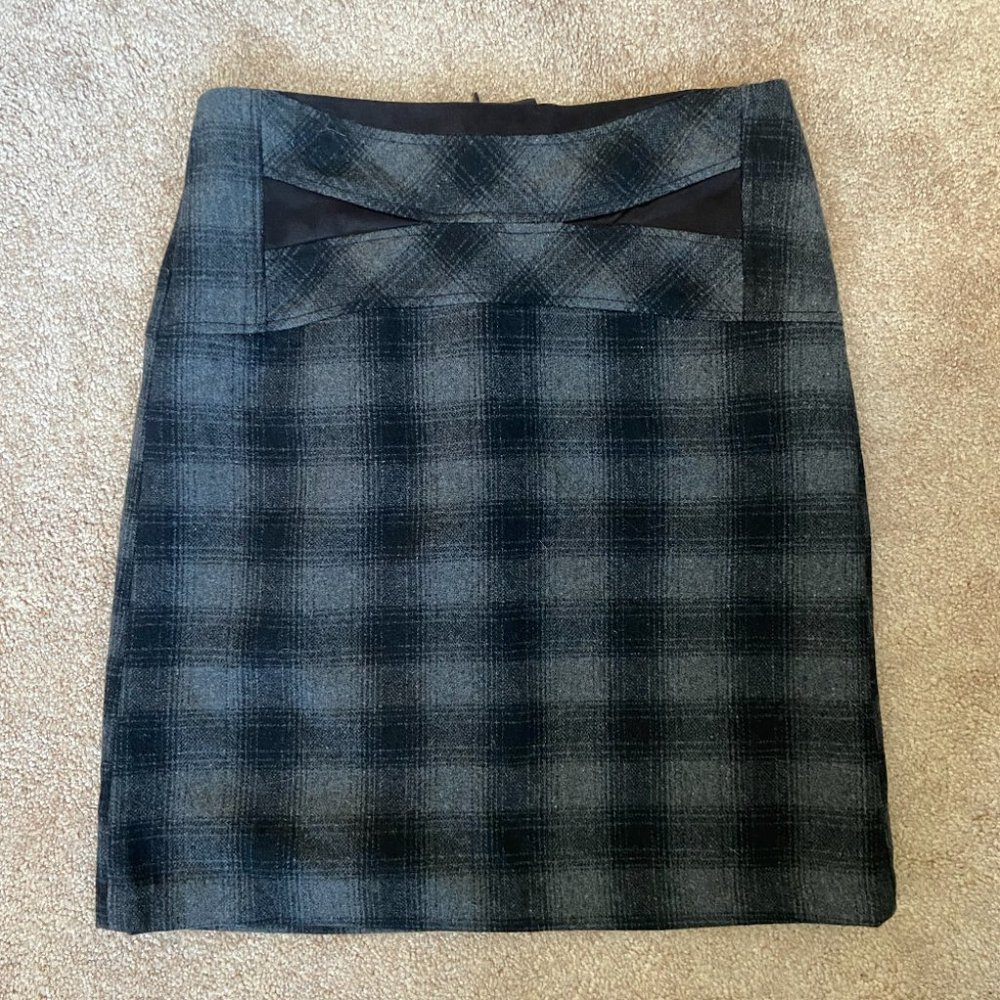 Plaid Wool Mini Skirt [Size 2]